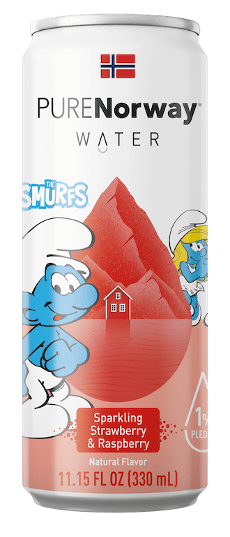 PURE NORWAY WATER SMURF STRAWBERRY & RASPBERRY 33CL