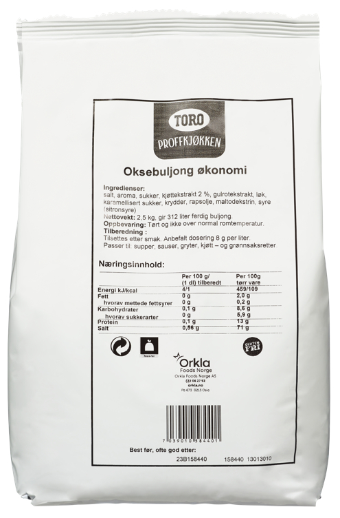 TORO OKSEBULJONG ØKONOMI 2,5KG