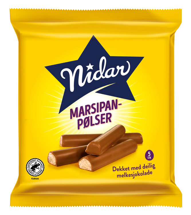 NIDAR PÅSKE MARSIPANPØLSER 5-PK 110G
