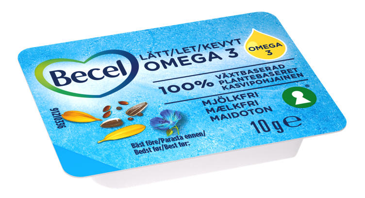 BECEL OMEGA 3, LETTMARGARIN, KUVERT 200X10G