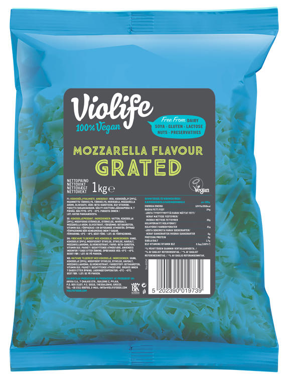 VIOLIFE MOZZARELLA FLAVOUR GRATED 1KG