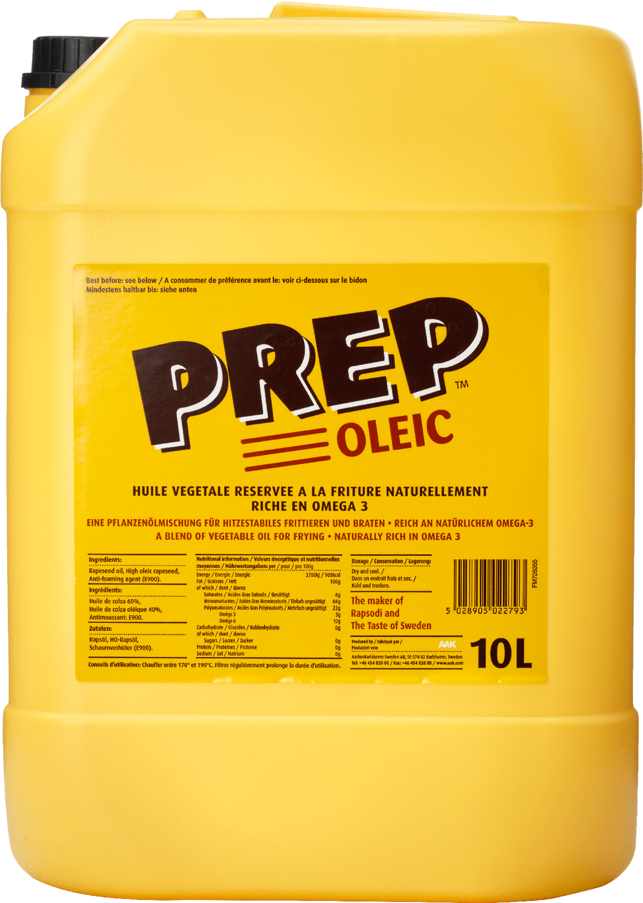 OLEIC, SOLSIKKE- OG RAPSOLJE 10L RAPSONA