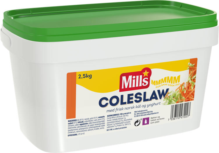 MILLS COLESLAW 2.5KG