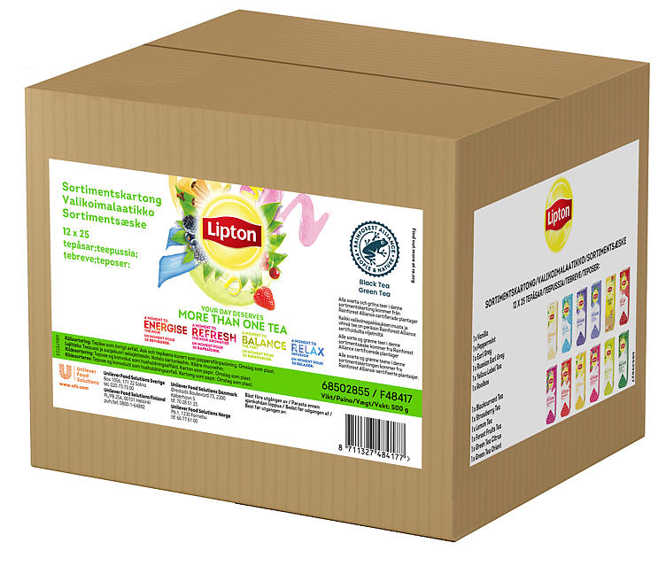 LIPTON TEA ASSORTERT 500G 300PS