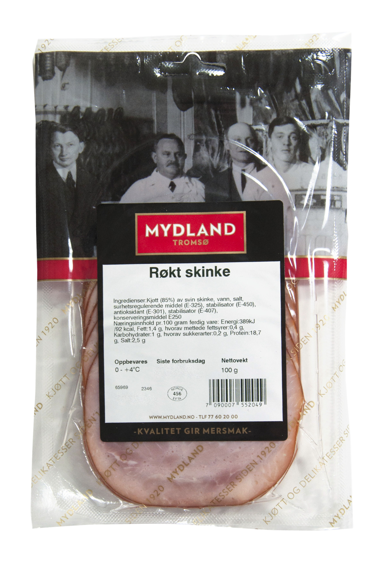RØKT SKINKE 100G MYDLAND