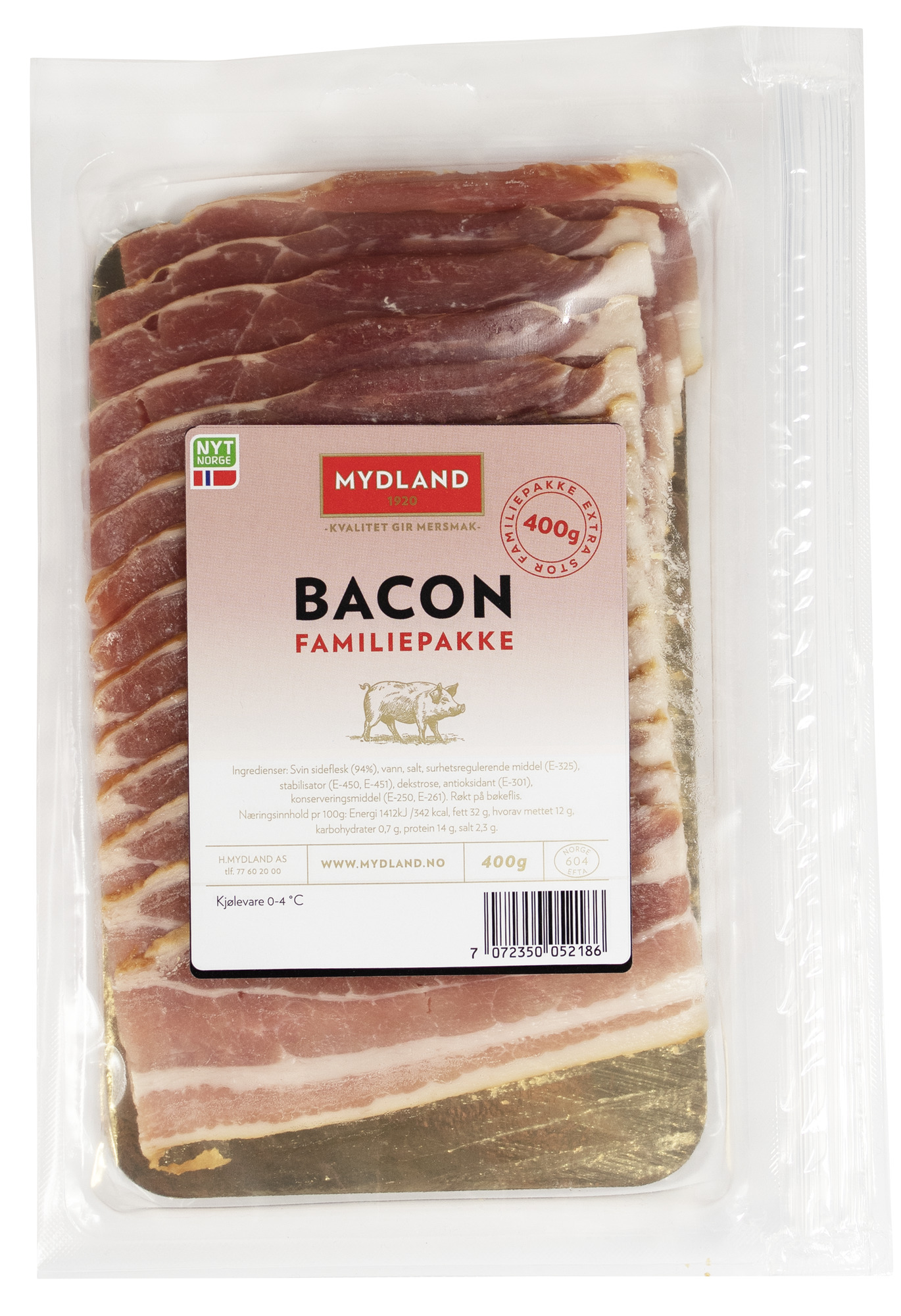 BACON SKÅRET 400G MYDLAND