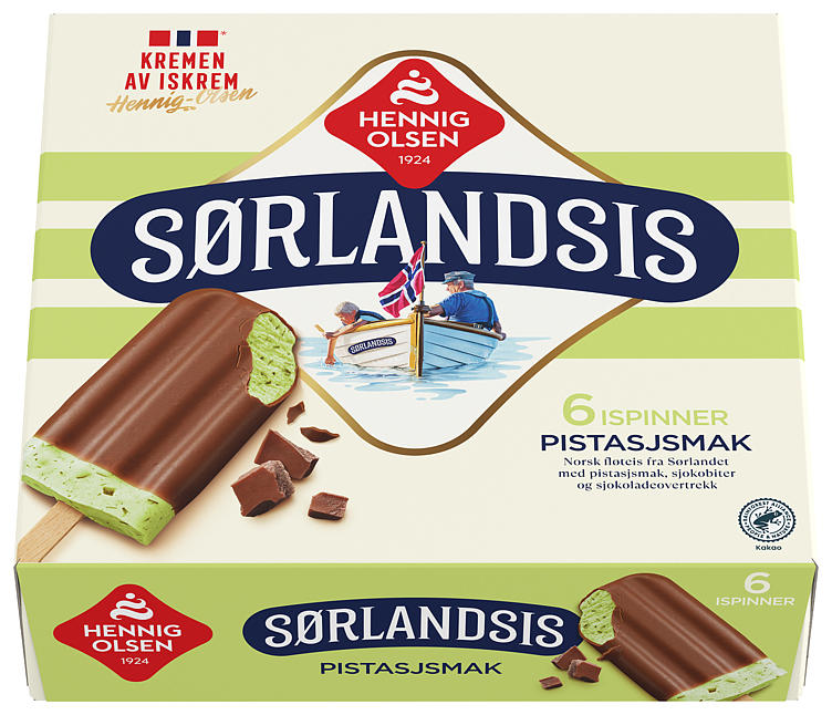 SØRLANDSIS PISTASJSMAK 6 STK