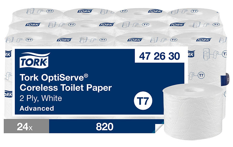 TORK OPTISERVE HYLSEFRI TOALETTRULL ADVANCED 2-LAG 24RLL T7
