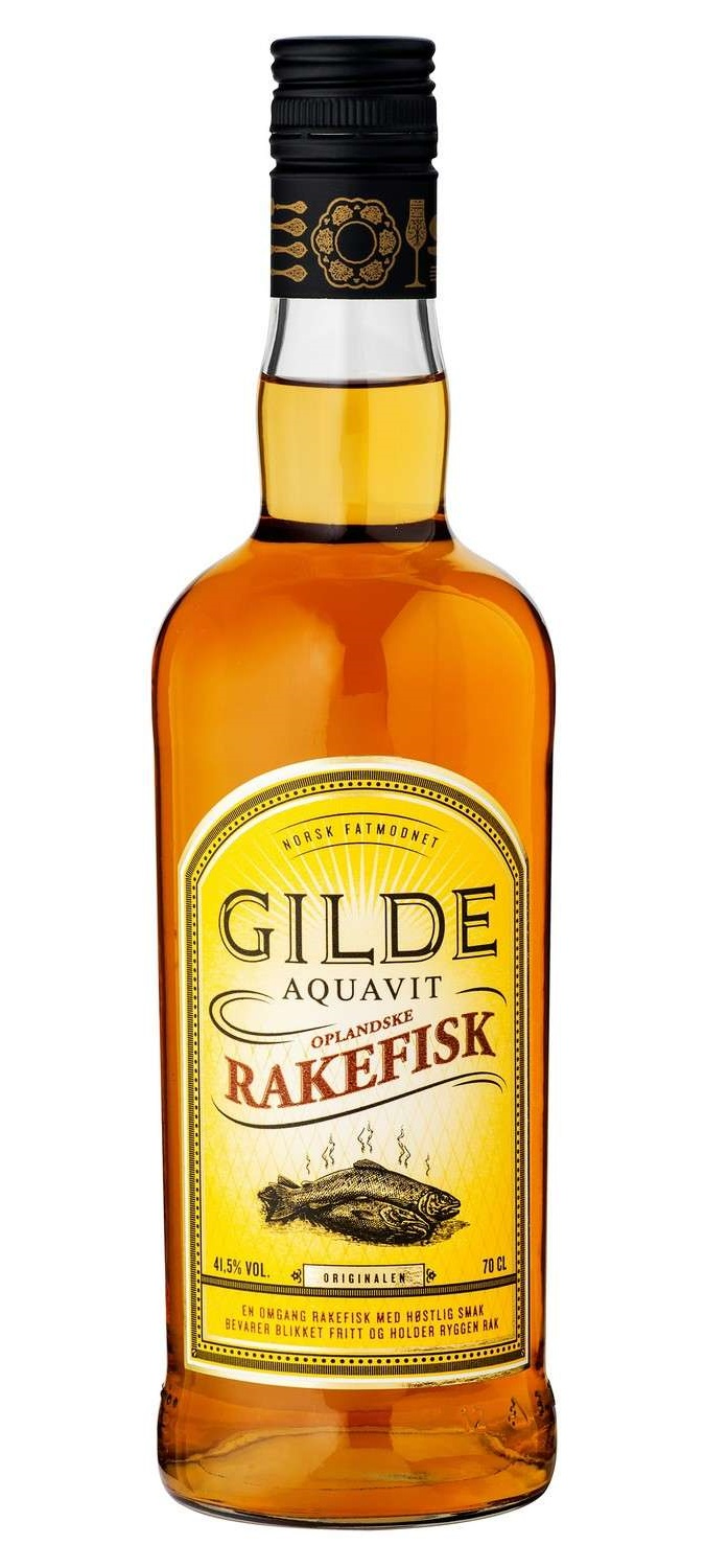 OPLANDSKE RAKEFISK AKEVITT . 41,5% 70CL