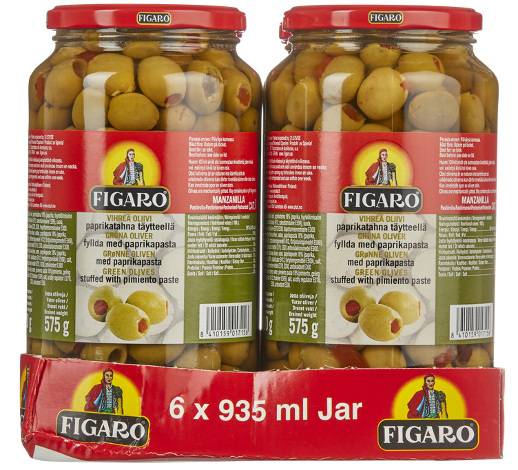 OLIVEN GRØNN M/PAPRIKA 920G FIGARO