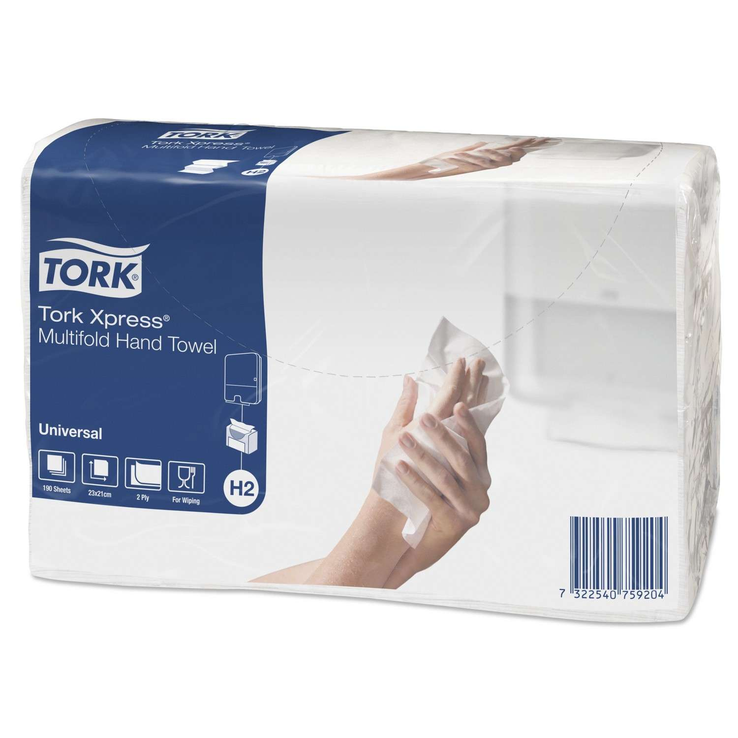 TORK XPRESS MULTIFOLD HAND DRY 2-LAYER H2 190PCE