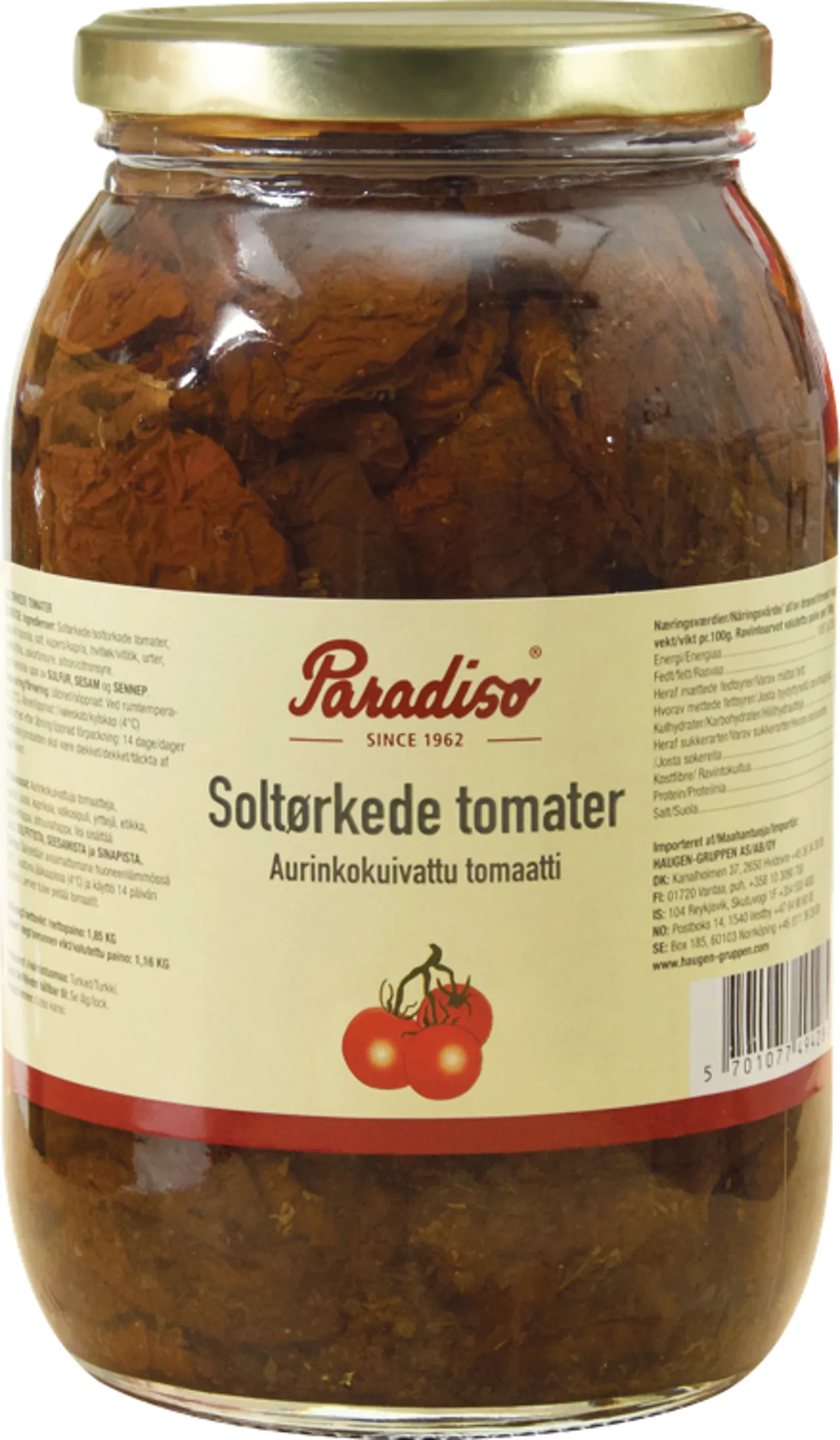 PARADISO SOLTØRKET TOMAT 3X1,850KG