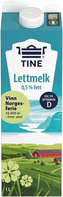 Tine Lettmelk 0,5% 1l