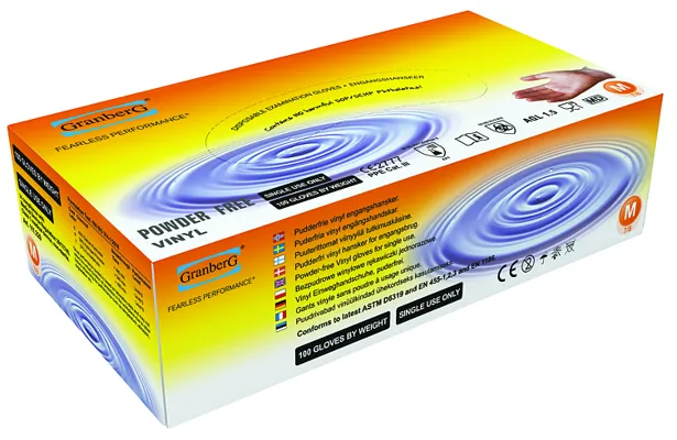 ENGANGSHANSKER VINYL/PVC, PUDDERFRI KLAR FARGE STR S ENGANGSHANSKER VINYL/PVC, PUDDERFRI KLAR FARGE STR S