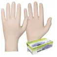 ENGANGSHANSKER LATEKS, PUDDERFRI OFF-WHITE FARGE STR S