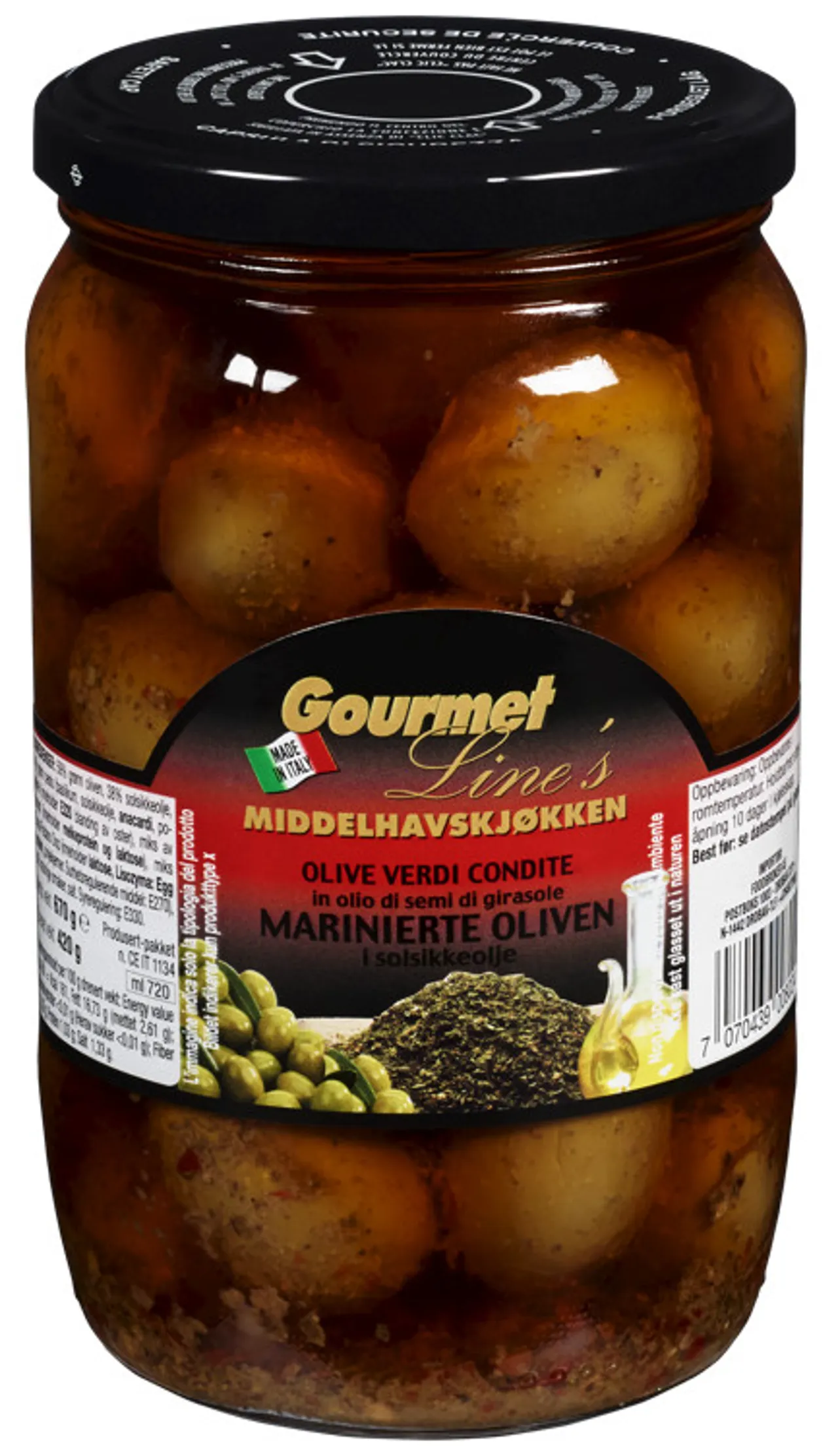 MARINERTE OLIVEN 670G GOURMET LINE