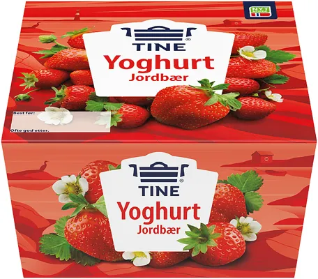 Yoghurt Jordbær 4x150g Tine