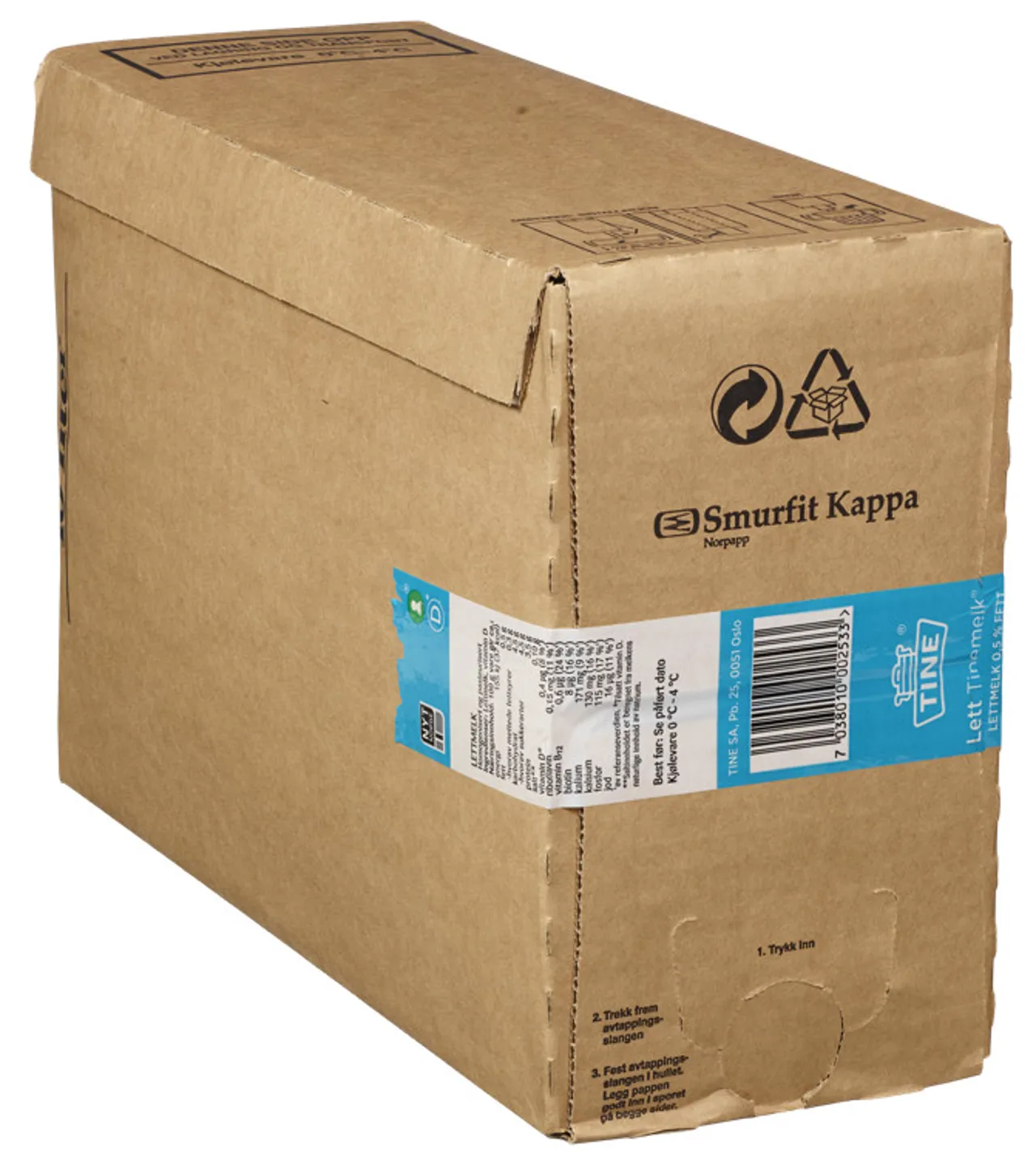 TINE LETTMELK 0,5% BIB SLIM 10L