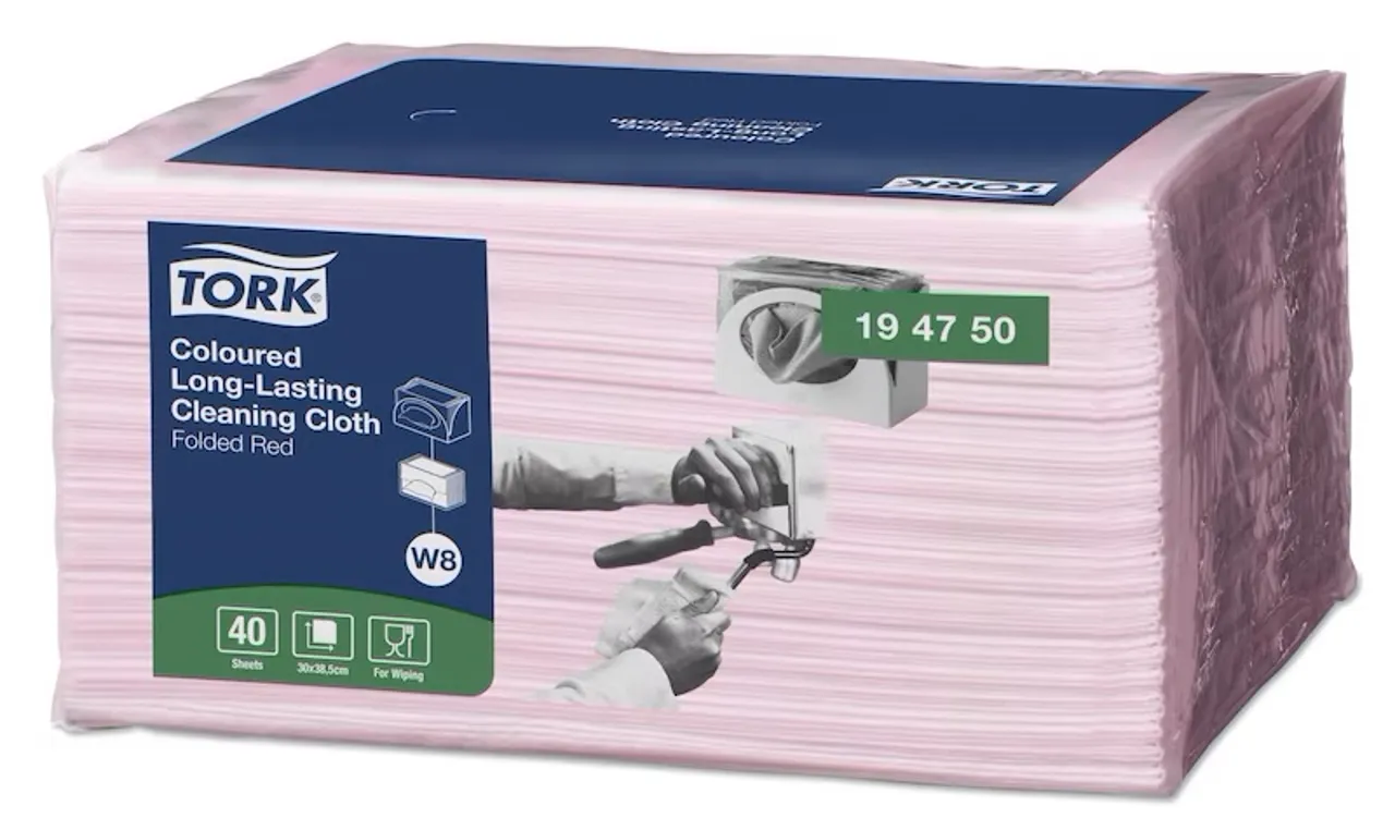 PREM KLUT FARGE RØD NONWOVEN TORK