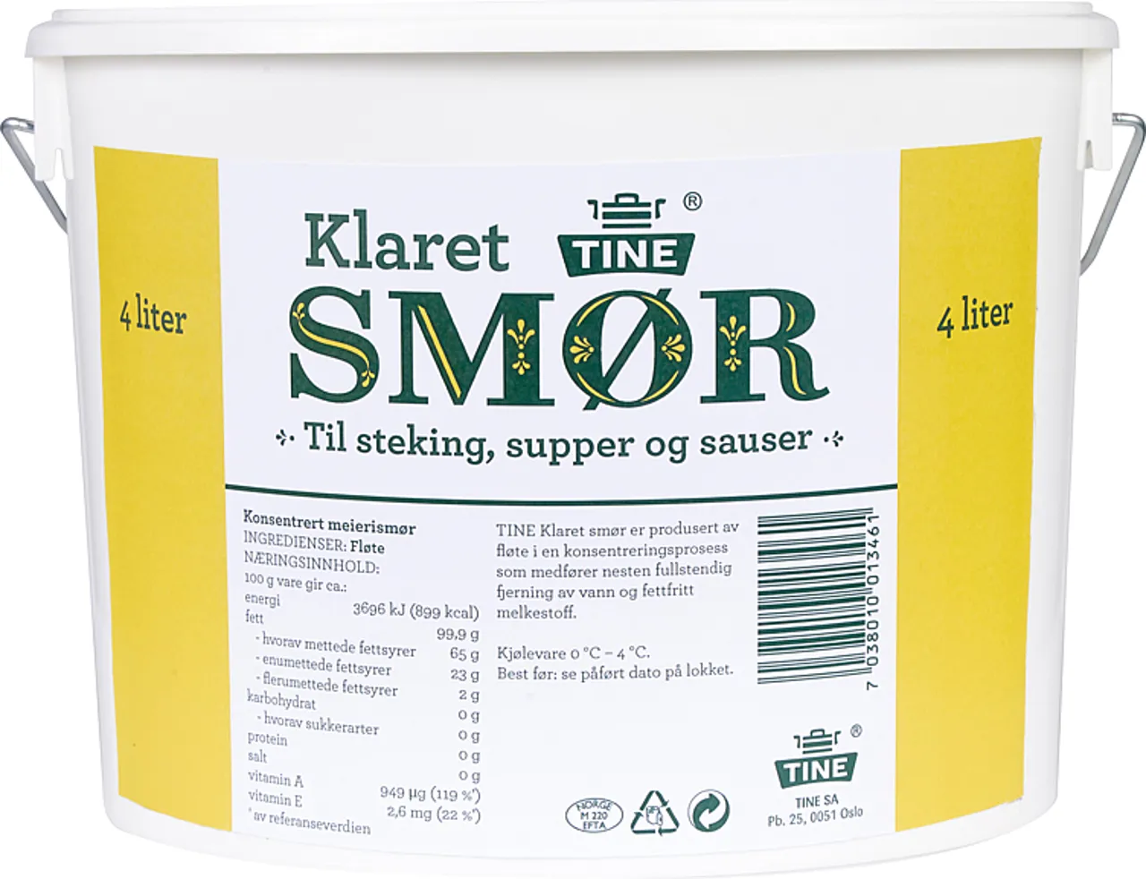 KLARET SMØR 4L TINE
