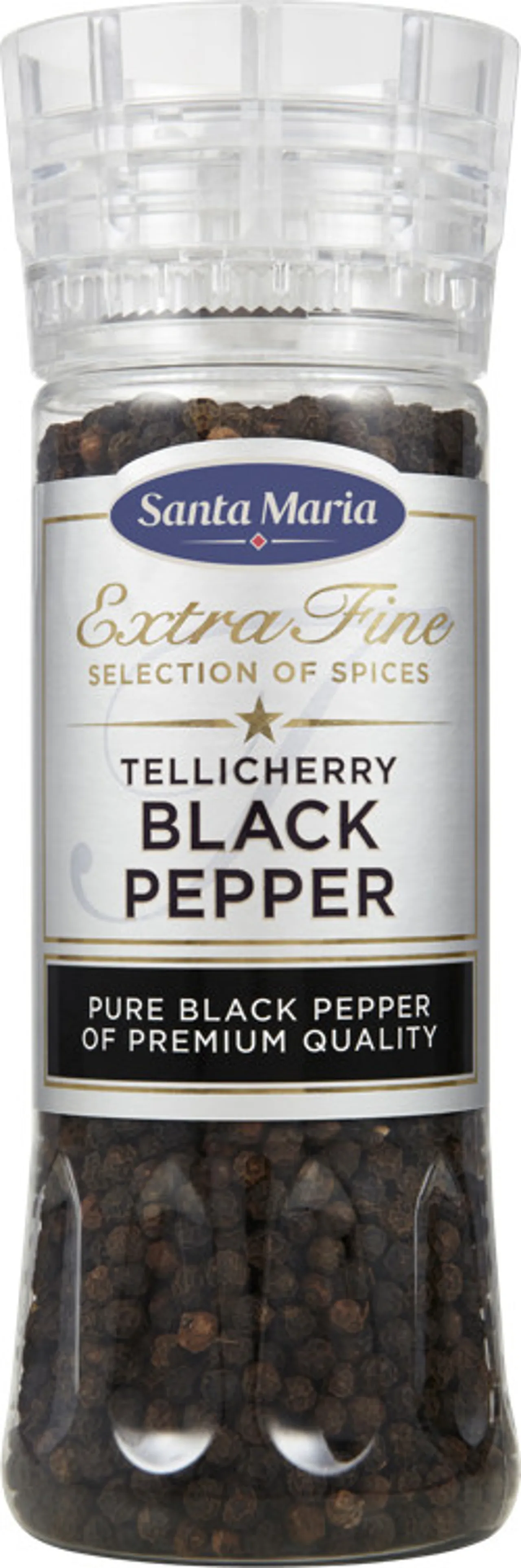 TELLICHERRY BLACK PEPPER KVERN 210G SANTA MARIA