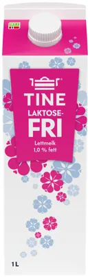 Laktosefri Lettmelk 1% 1l Tine