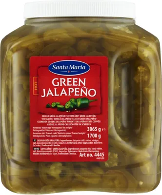 GREEN JALAPEÑO HOT SLICED 3065G SANTA MARIA GREEN JALAPEÑO HOT SLICED 3065G SANTA MARIA
