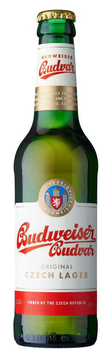 BUDWEISER BUDVAR 5% 33CL FLASKE