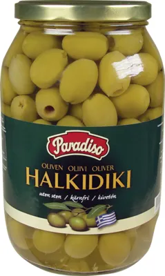 OLIVEN GOURMET HALKIDIKI GRØNN U/STEN2X1,850 OLIVEN GOURMET HALKIDIKI GRØNN U/STEN2X1,850