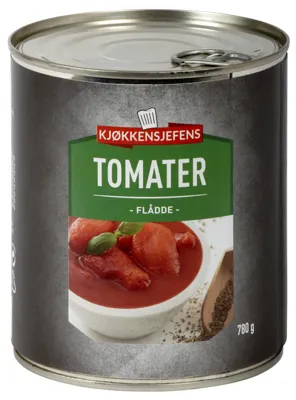 TOMATER FLÅDDE 850G KJØKKENSJEFENS TOMATER FLÅDDE 850G KJØKKENSJEFENS
