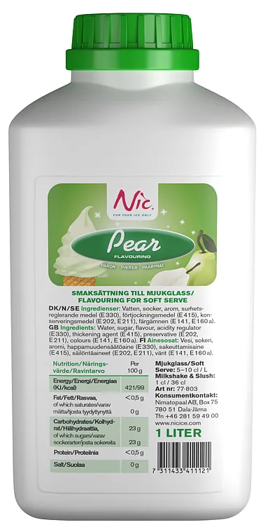 NIC SIRUP MED SMAK AV PÆRE, 1 L NIC SIRUP MED SMAK AV PÆRE, 1 L