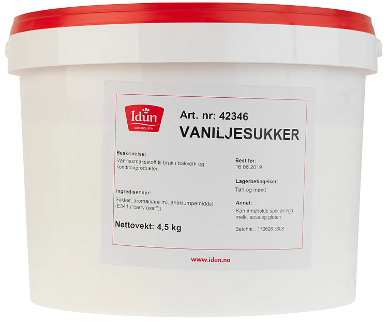 VANILJESUKKER 4,5 KG SPANN