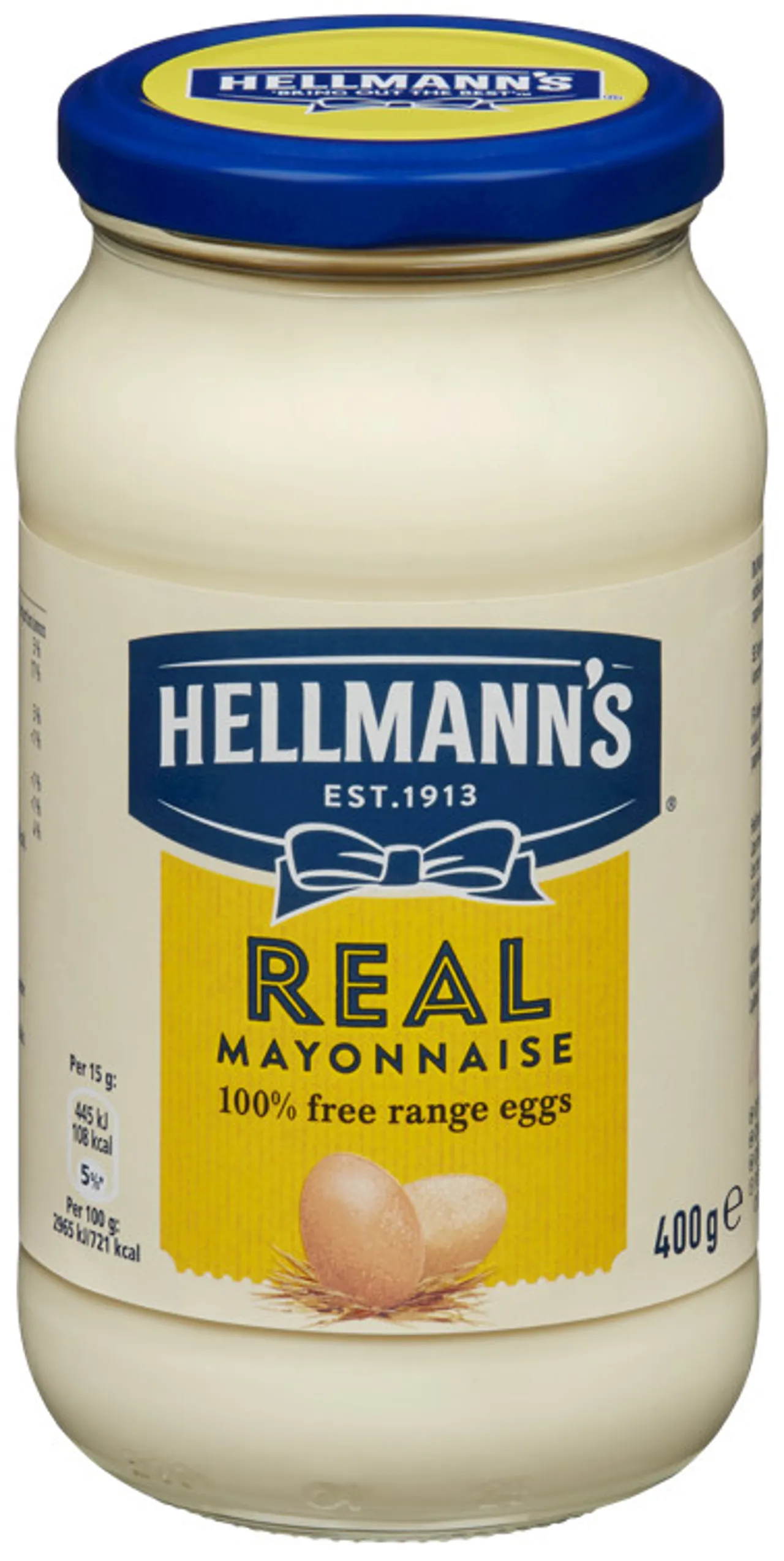 HELLMANNS MAJONES REAL 400G GLASS