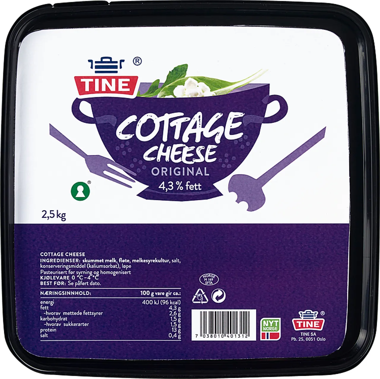 COTTAGE CHEESE 2,5KG TINE