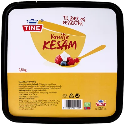 KESAM VANILJE 2,5KG LAKTOSEFRI TINE KESAM VANILJE 2,5KG LAKTOSEFRI TINE