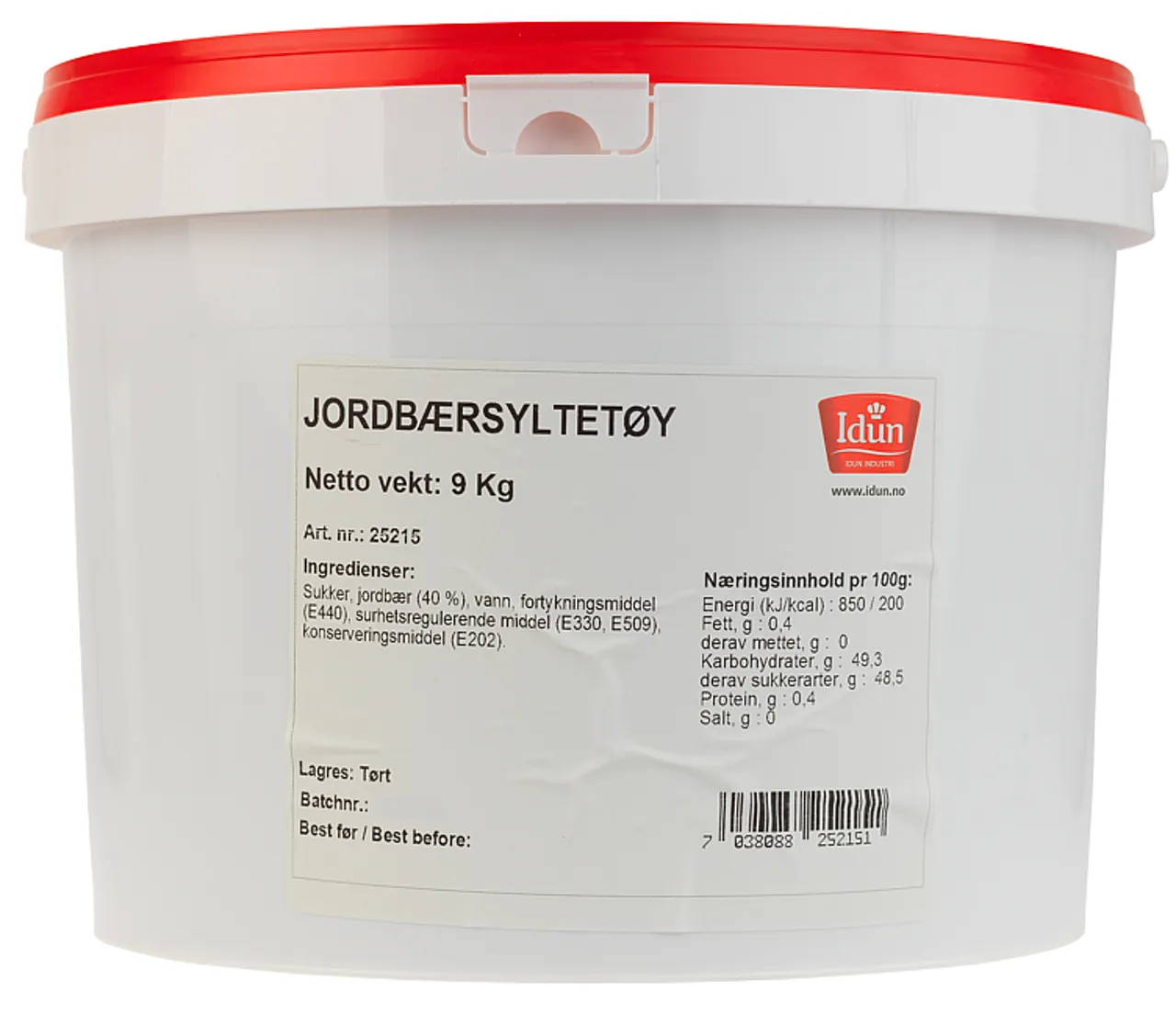 JORDBÆRSYLTETØY SPANN 9 KG