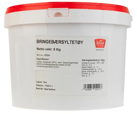 Idun Bringebærsyltetøy Spann 9 Kg