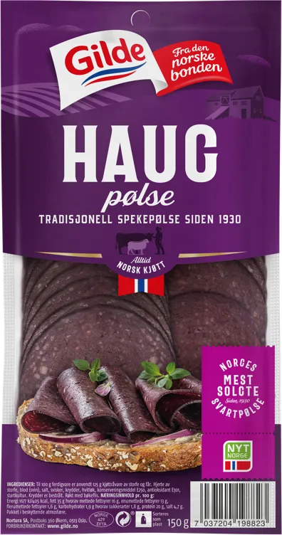HAUGPØLSE SKIVET 150G HAUGPØLSE SKIVET 150G