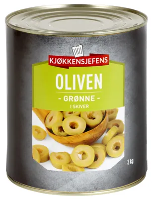 OLIVEN, GRØNNE SKIVER KJØKKENSJEFEN OLIVEN, GRØNNE SKIVER KJØKKENSJEFEN