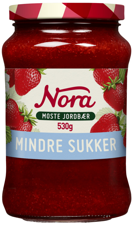 NORA MOSTE JORDBÆR MINDRE SUKKER 530G