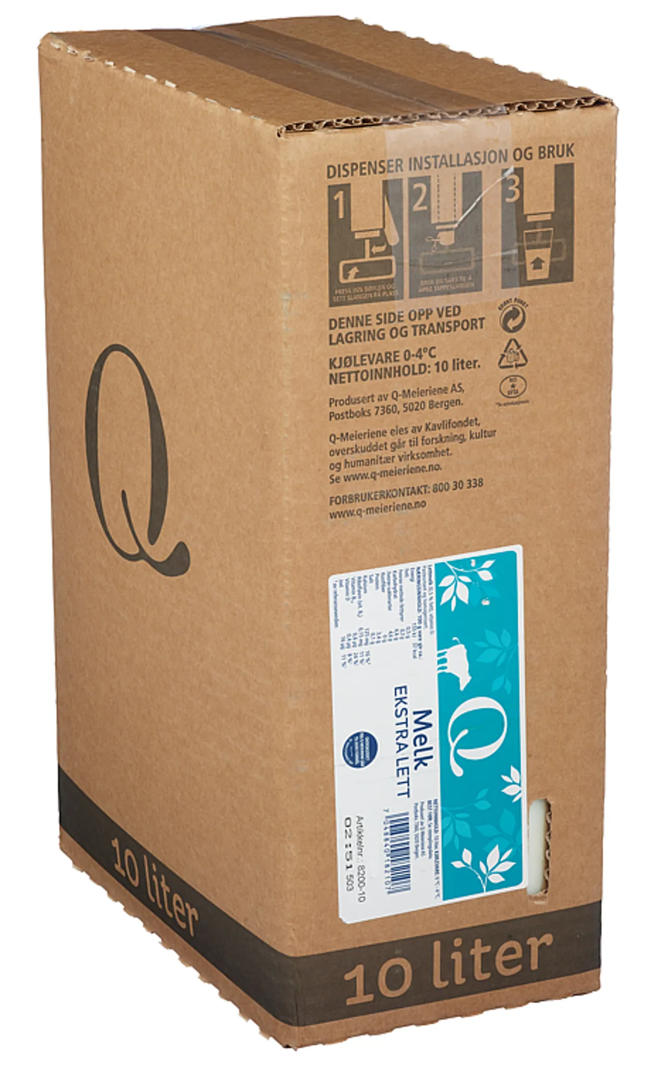 Q LETTMELK 0,5% FETT BIB 10L Q