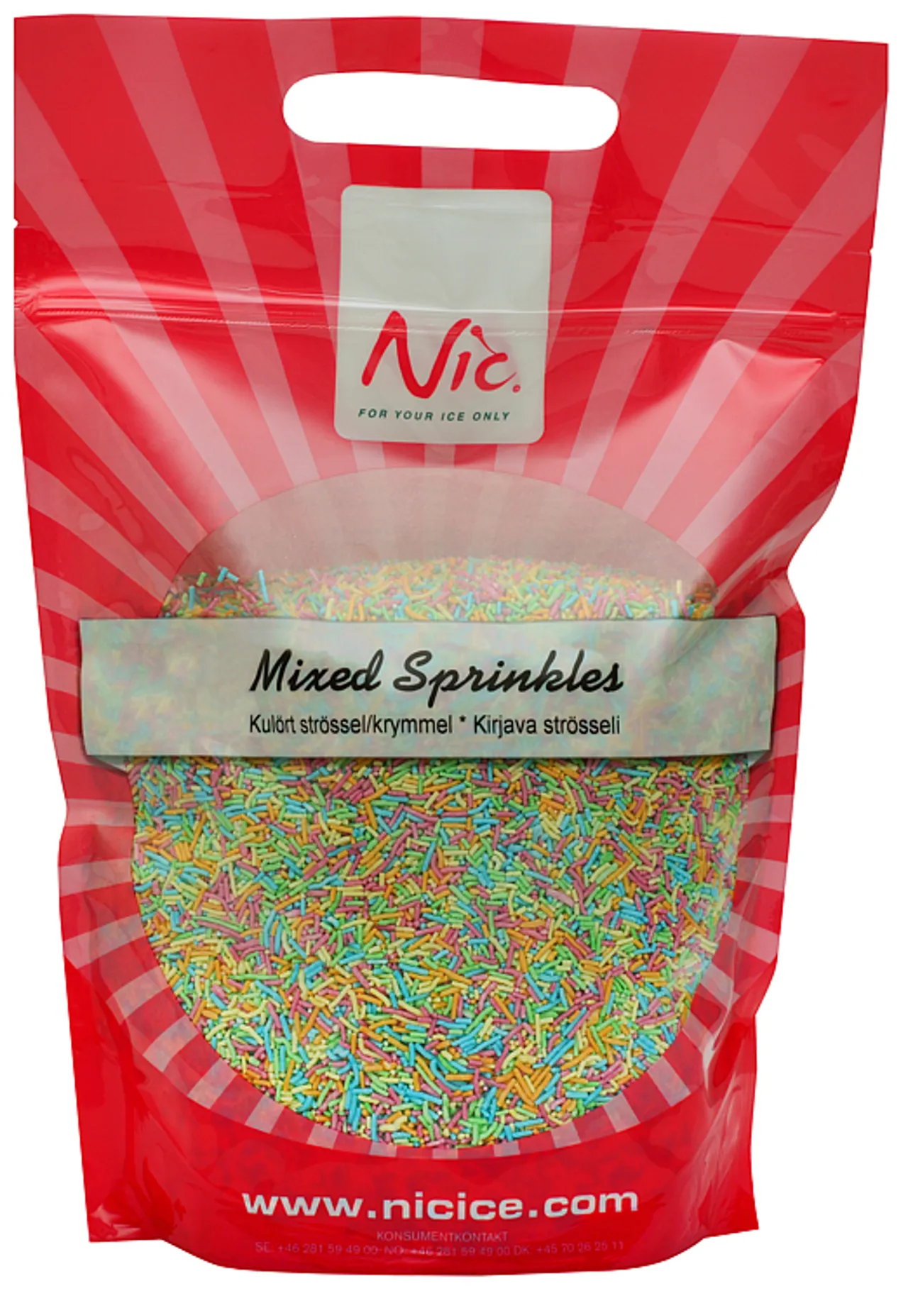 NIC KULØRT STRØSSEL 1 KG