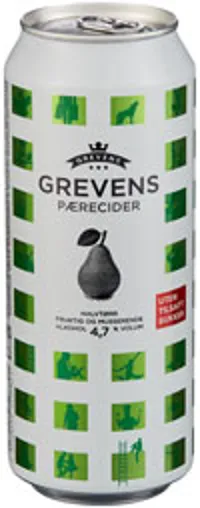 GREVENS CIDER PÆRE U SUKKER, 4,5% 0,33L FL