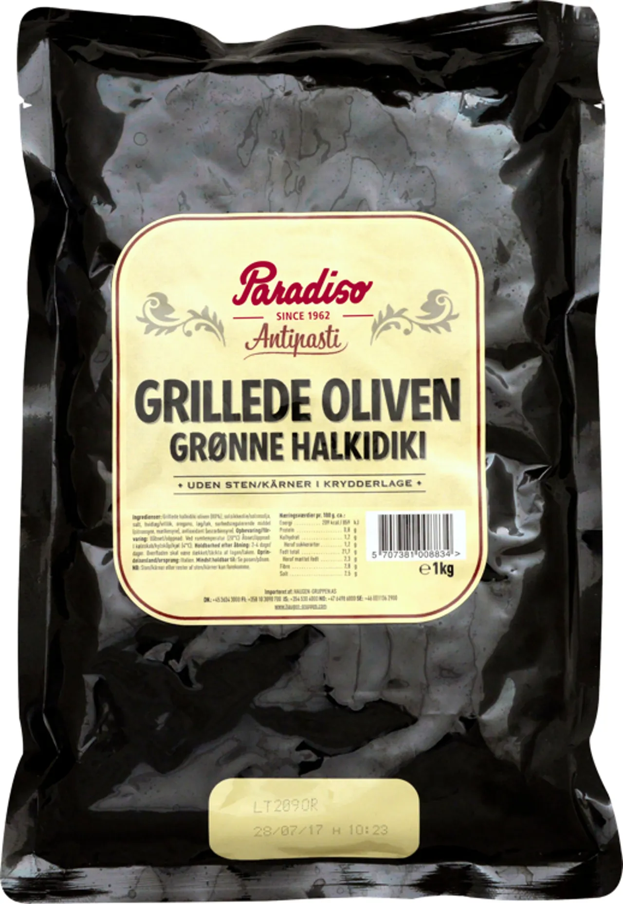 PARADISO OLIVEN GRILLET GRØNN 6X1 KG