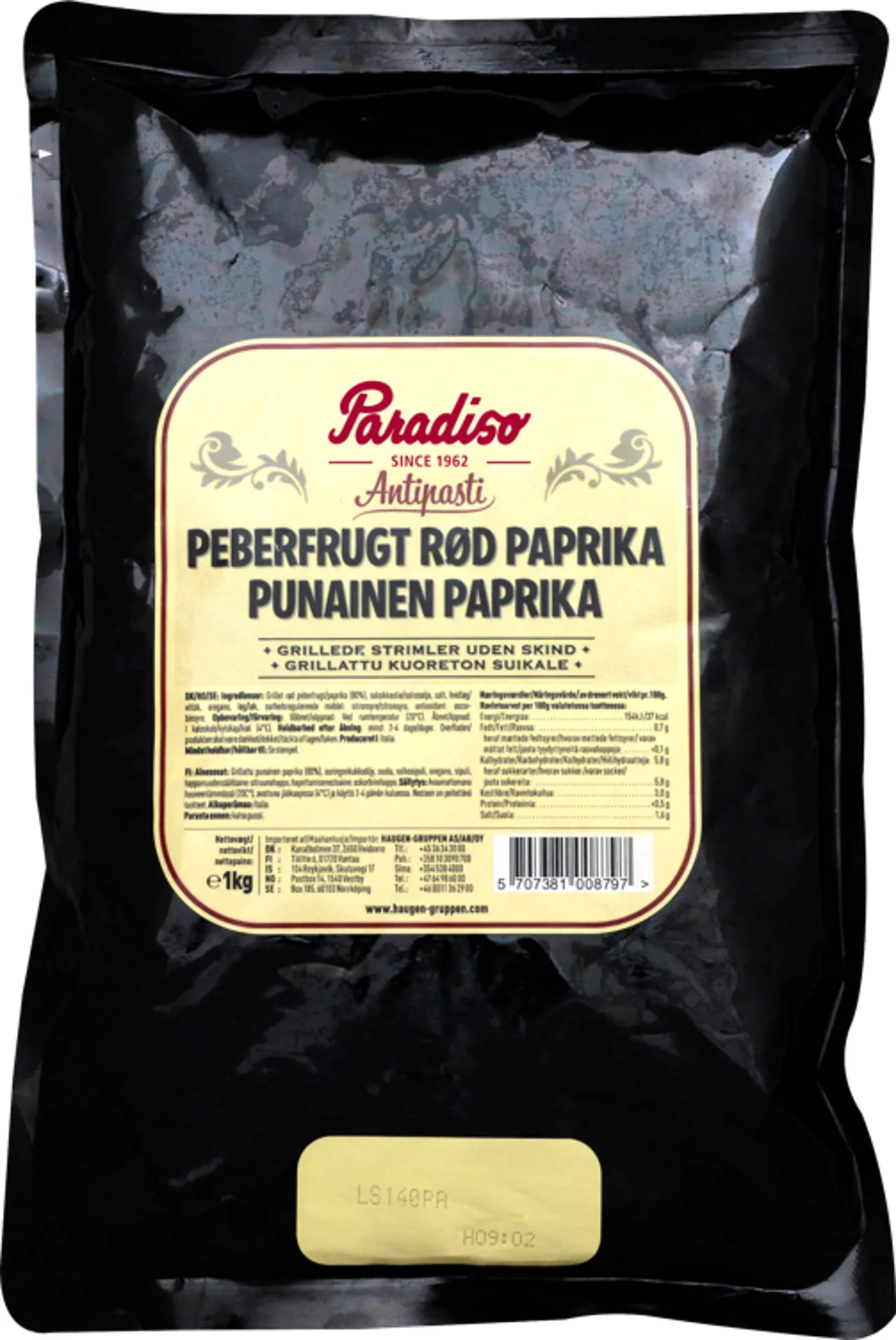 PARADISO GRILLET RØD PAPRIKA SKIVET 6X1KG