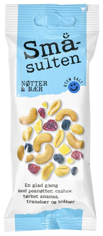 SMÅSULTEN NØTTER BÆR 60G SMÅSULTEN NØTTER BÆR 60G