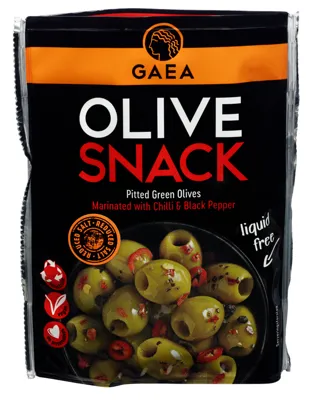 Gaea Olive Snack Chilli & Black Pepper 8x65g