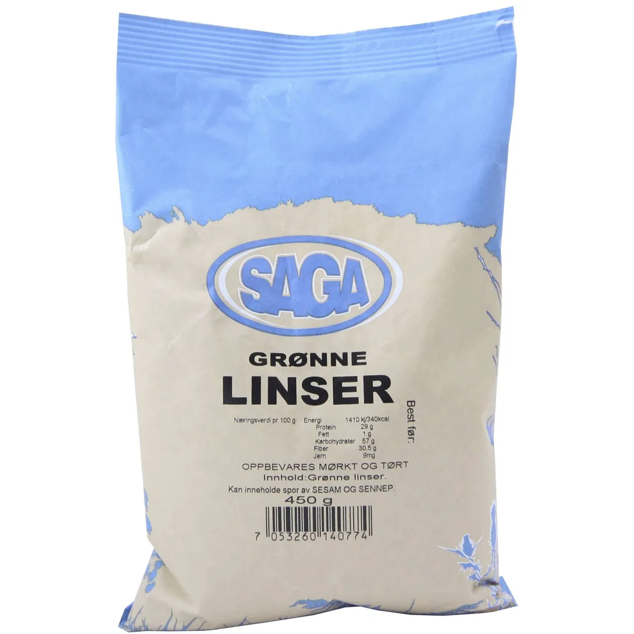 LINSER GRØNNE 450G