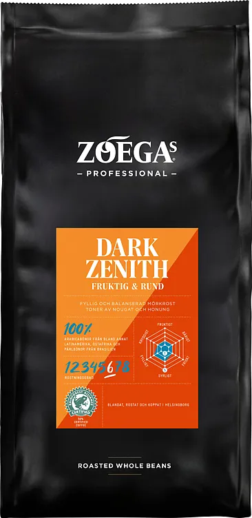 ZOEGAS DARK ZENITH HELE BØNNE 750G ZOEGAS DARK ZENITH HELE BØNNE 750G
