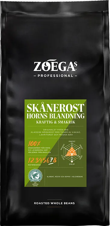ZOEGAS SKÅNEROST HELE BØNNER 8X750G ZOEGAS SKÅNEROST HELE BØNNER 8X750G